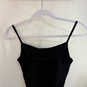 La Hearts Charcoal Ribbed Knit Top